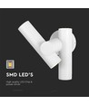 Applique murale 6W avec spot 2 directions - IP44, blanc, 4000K, réglable à 300°, source lumineuse incluse