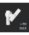 Applique murale 6W avec spot 2 directions - IP44, blanc, 4000K, réglable à 300°, source lumineuse incluse