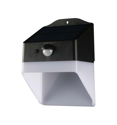 Applique murale solaire 2W - Panda 200lm, batterie lithium 3,7V 1200mAh, 4000K, noir+blanc