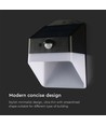 Applique murale solaire 2W - Panda 200lm, batterie lithium 3,7V 1200mAh, 4000K, noir+blanc