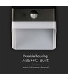 Applique murale solaire 2W - Panda 200lm, batterie lithium 3,7V 1200mAh, 4000K, noir+blanc