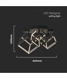 Suspension LED Designer 46W - 4900lm, dimmable, noir, 3000K, blanc chaud