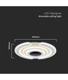 Plafonnier LED décoratif intelligent 95W - 9900lm, Ø52cm, CCT, dimmable, télécommande incluse