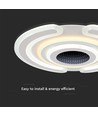 Plafonnier LED décoratif intelligent 95W - 9900lm, Ø52cm, CCT, dimmable, télécommande incluse