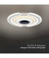 Plafonnier LED décoratif intelligent 95W - 9900lm, Ø52cm, CCT, dimmable, télécommande incluse