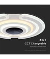 Plafonnier LED décoratif intelligent 95W - 9900lm, Ø52cm, CCT, dimmable, télécommande incluse