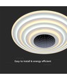 Plafonnier LED Designer 125W, 13100lm - Ø50cm, dimmable, 3-en-1 CCT, télécommande incluse
