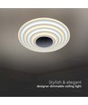Plafonnier LED Designer 125W, 13100lm - Ø50cm, dimmable, 3-en-1 CCT, télécommande incluse