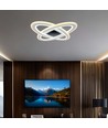 Lustre LED Designer 130W, dimmable - 13600lm, 3-en-1 CCT, télécommande incluse, design noir/blanc