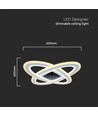 Lustre LED Designer 130W, dimmable - 13600lm, 3-en-1 CCT, télécommande incluse, design noir/blanc