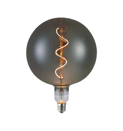 Ampoule LED E27 4W dimmable G200S Spiral Filament - Verre fumé, 2700K, 120lm, angle 300°