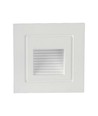 Spot LED escalier encastrable 3W - IP65, blanc chaud, bord blanc, carré, 5,8x5,8 cm