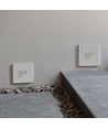 Spot LED escalier encastrable 3W - IP65, blanc chaud, bord blanc, carré, 5,8x5,8 cm