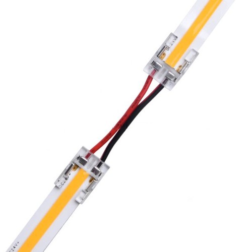 Connecteur profil bas avec câble pour bande LED - 10mm, COB, monochrome, IP20, 5V-24V