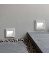 Spot LED encastrable blanc 5W pour escaliers - IP65, 3000K, carré, aluminium