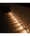 Spot LED encastrable blanc 5W pour escaliers - IP65, 3000K, carré, aluminium