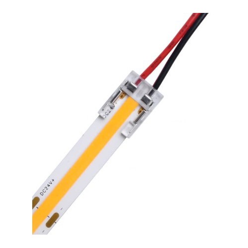 Connecteur de démarrage profil bas pour bande LED - 10mm, COB, monochrome, IP20, 5V-24V