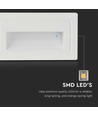 Éclairage d'escalier LED 3W - 180lm, 3000K, blanc, 5,8x10,3 cm, incl. source lumineuse