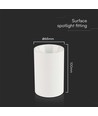 Spot en saillie GU10 - Rond, blanc, IP20, sans source lumineuse