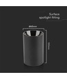 Spot saillie GU10 noir - Rond, aluminium noir, 10x6,5 cm, IP20, pour GU10