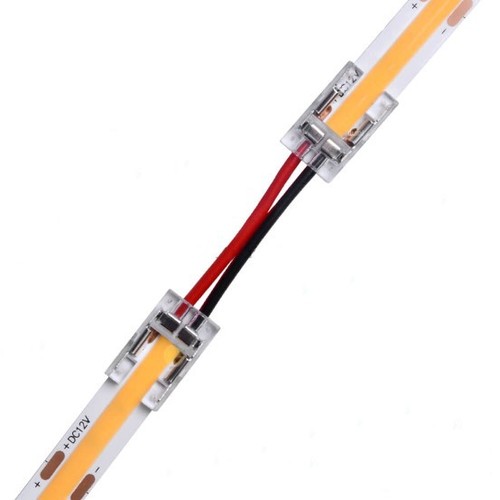 Connecteur profil bas avec câble pour bande LED - 8mm, COB, monochrome, IP20, 5V-24V