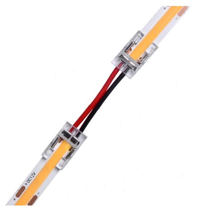 Connecteur profil bas avec câble pour bande LED - 8mm, COB, monochrome, IP20, 5V-24V