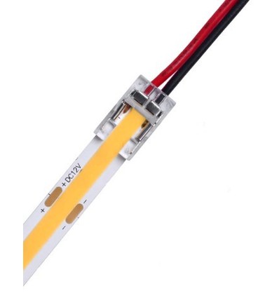 Connecteur de démarrage profil bas pour bande LED - 8mm, COB, couleur unie, IP20, 5V-24V