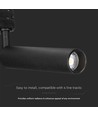 Spot sur rail 15W Samsung chip, RA90 - 24 degrés, noir, 4000K, 5 ans de garantie