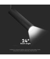 Spot sur rail 15W Samsung LED, RA90 - 24 degrés, corps noir, 5 ans de garantie