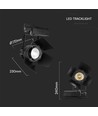 Spot sur rail 33W LED, RA90 - Samsung LED chip, 3000lm, 3000K, noir, 5 ans de garantie