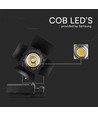 Spot sur rail 33W LED, RA90 - Samsung LED chip, 3000lm, 3000K, noir, 5 ans de garantie