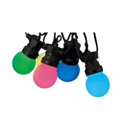 Guirlande lumineuse LED de 7m avec 15 ampoules RGB - 0,5W/ampoule, contrôlée via la télécommande incluse