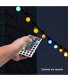 Guirlande lumineuse LED de 7m avec 15 ampoules RGB - 0,5W/ampoule, contrôlée via la télécommande incluse