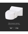 Capteur de mouvement micro-ondes 300W - 180°, Boîtier blanc, IP65