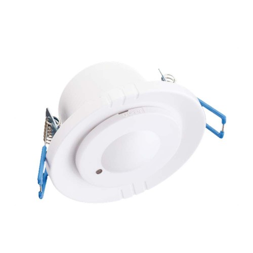 Détecteur de mouvement micro-ondes 300W - 360°, blanc, IP20, portée 1-8m, lux et temps réglables