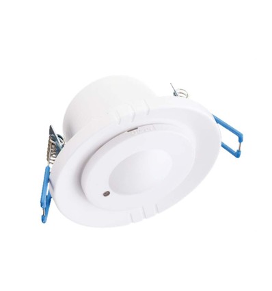 Détecteur de mouvement micro-ondes 300W - 360°, blanc, IP20, portée 1-8m, lux et temps réglables