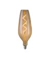 Ampoule LED filament spirale E27 4W - B125, 250lm, 2700K, verre Amber/Smoky, angle 300°