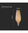 Ampoule LED filament spirale E27 4W - B125, 250lm, 2700K, verre Amber/Smoky, angle 300°