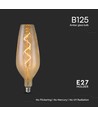 Ampoule LED filament spirale E27 4W - B125, 250lm, 2700K, verre Amber/Smoky, angle 300°