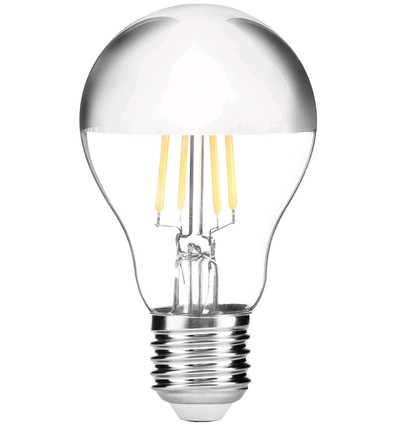 Ampoule LED E27 7,5W - Calotte argentée, A60