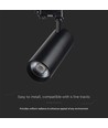 Spot sur rail 30W/40W, RA90, noir - CCT, 35 degrés, COB LED