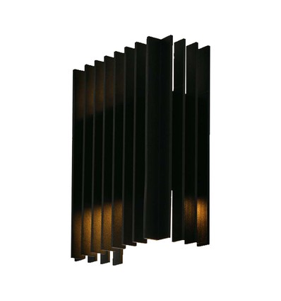 Applique murale LED 12W avec éclairage haut/bas - IP65, noir, 3000K, 1250lm, source lumineuse incluse