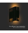 Applique murale LED 12W avec éclairage haut/bas - IP65, noir, 3000K, 1250lm, source lumineuse incluse