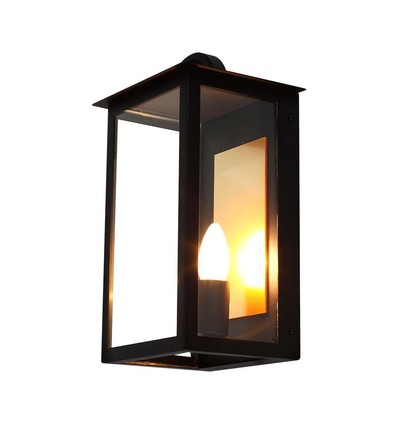 Applique murale extérieure E14 - Noir, IP65, fer, sans source lumineuse