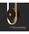 Applique murale extérieure LED 15W - IP54, 1650lm, noir/laiton, 4000K, angle 350°