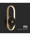 Applique murale extérieure LED 15W - IP54, 1650lm, noir/laiton, 4000K, angle 350°