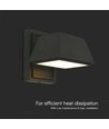 Applique murale LED 15W avec éclairage haut/bas - IP65 extérieur, 130lm/W, noir, 16x16,5cm, source incluse