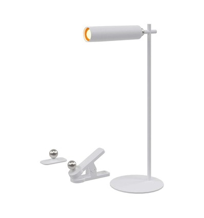 Lampe LED 3-en-1 rechargeable - Magnétique, blanche, dimmable, avec pied et 2 supports de montage