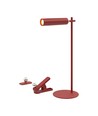 Lampe LED 3-en-1 rechargeable - Magnétique, rouge, dimmable, avec pied et 2 supports de montage
