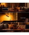 Lampe LED 3-en-1 rechargeable - Magnétique, rouge, dimmable, avec pied et 2 supports de montage